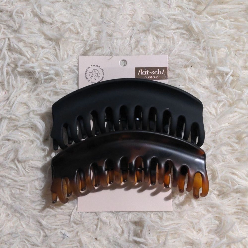 Kitsch large claw clip set black and brown